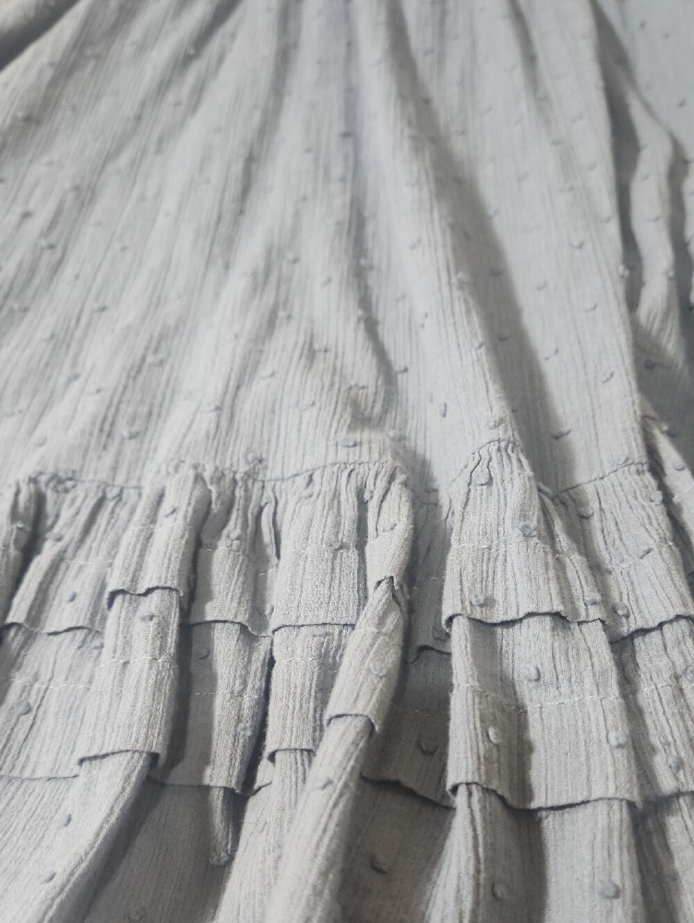 easel Blue Textured Button-Up Blouse Labeled Small Is Oversized See Measuring - Picture 12 of 13